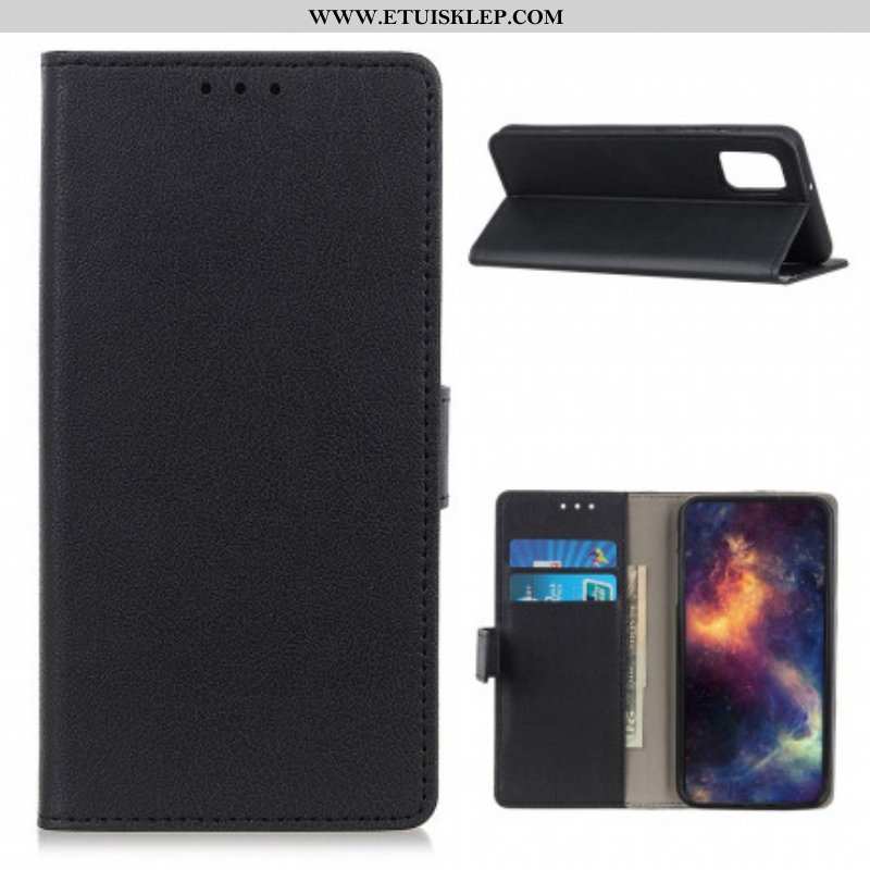 Etui Folio do Poco M3 Prosty Efekt Błyszczącej Skóry
